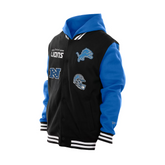New Era Black Detroit Lions Full-Snap Fleece Hoodie Jacket